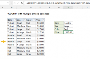 VLOOKUP With Multiple Criteria - Excel Formula | Exceljet